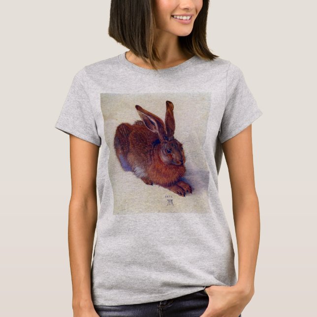 Camiseta Joven liebre de Albrecht Durer, Bella Artes del Re (Anverso)