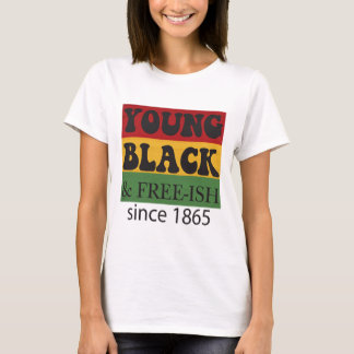 Camiseta Joven negro libre desde 1865 Mes de la historia ne