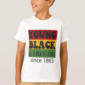 Camiseta Joven negro libre desde 1865 Mes de la historia ne