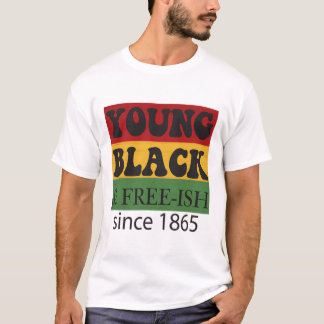 Camiseta Joven negro libre desde 1865 Mes de la historia ne