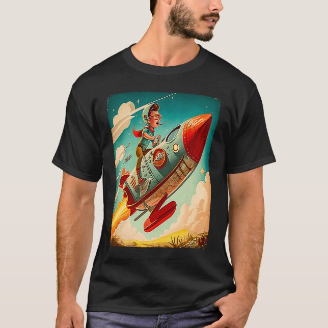 Camiseta Joven piloto monta en el espacio de carreras de co (Anverso)