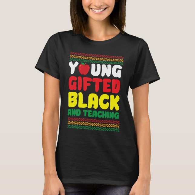 Camiseta Joven profesor afroamericano y negro negro (Anverso)