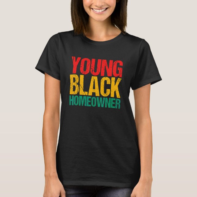 Camiseta Joven propietario de un hogar negro Orgullo africa (Anverso)