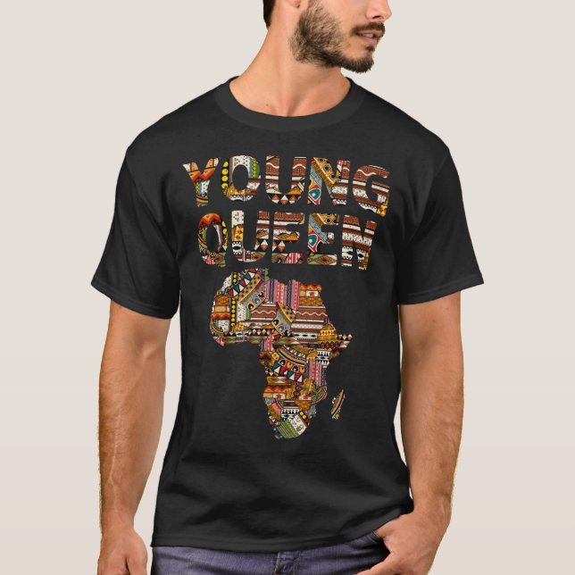 Camiseta Joven Reina Historia Negra Estadounidense Kente G (Anverso)