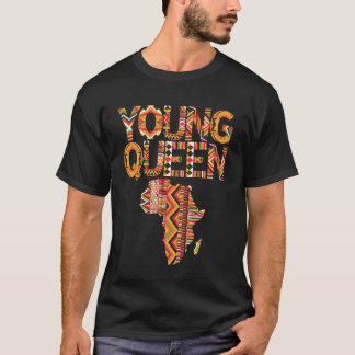 Camiseta Joven Reina Mapa de África Patrón Kente Historia N