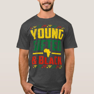 Camiseta Joven retro dotado e historia negra Melanin africa