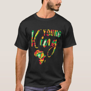 Camiseta Joven Rey Africano Mapa Africano Kente Niños Hombr