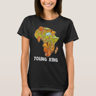 Camiseta Joven Rey Africano Pequeño Rey Negro Mes de Histor