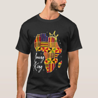 Camiseta Joven Rey Arte Africano Imprimir Tela Kente Hombre