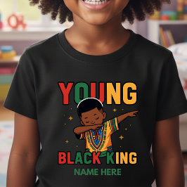 Camiseta Joven Rey Negro Personalizado Niño Dabbing
