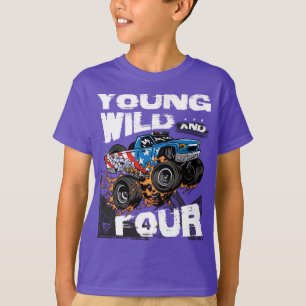 Camiseta Joven, salvaje y niño de 4 años Monstruo Camión Pa