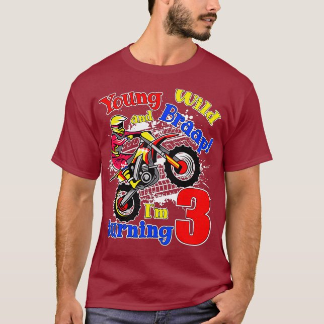 Camiseta Joven silvestre y braap con la vuelta de 3 boy Mot (Anverso)