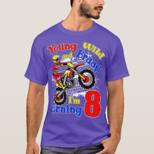 Camiseta Joven silvestre y braap, yo cumple 8 años, motocro