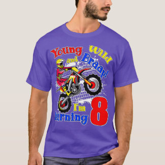 Camiseta Joven silvestre y braap, yo cumple 8 años, motocro