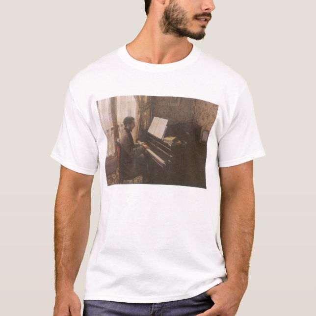 Camiseta Joven tocando el piano de Gustave Caillebotte (Anverso)