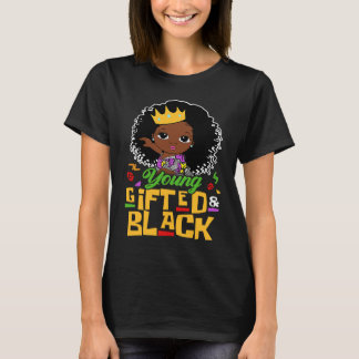 Camiseta Joven y negra Reina Negra Pequeña Niña Melanina
