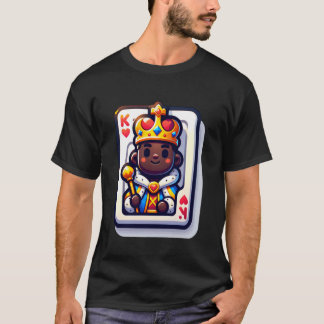 Camiseta Joven y pequeño rey negro de la baraja de cartas d