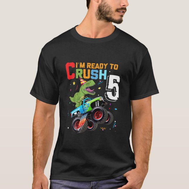 Camiseta Jóvenes 5 años de edad 5º cumpleaños Dinosaurio T  (Anverso)