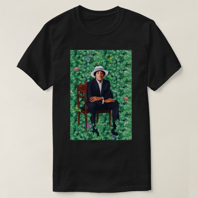 Camiseta Jóvenes Barack Obama Retrato Weed (Diseño del anverso)
