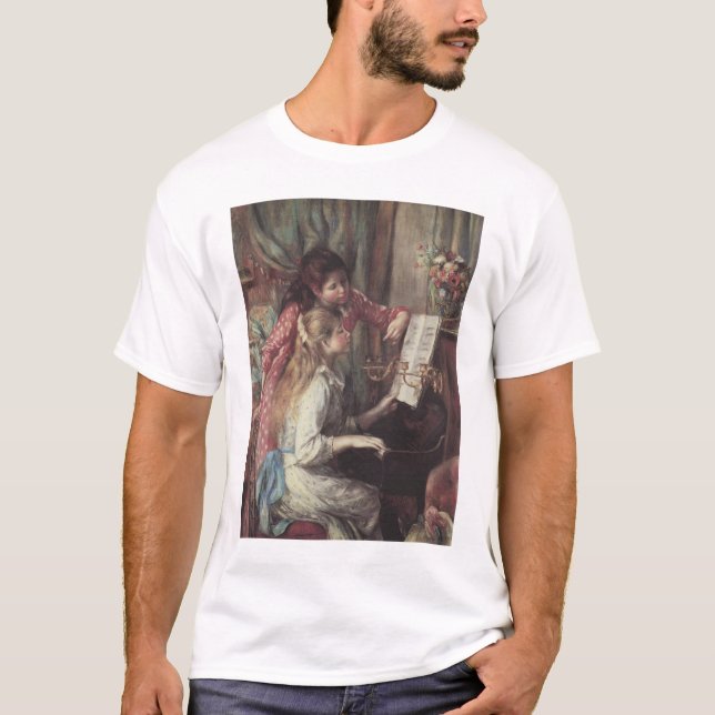Camiseta Jóvenes Chicas en el piano por Pierre Renoir (Anverso)
