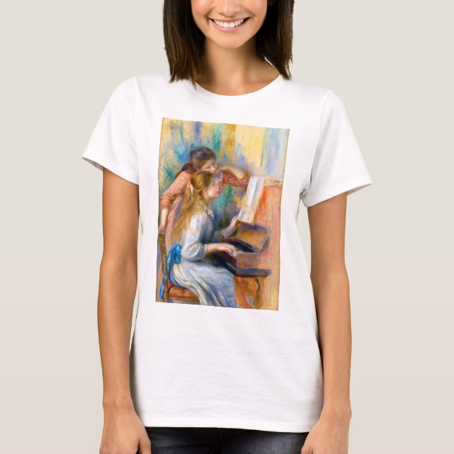 Camiseta Jóvenes Chicas en el piano, Renoir (Anverso)