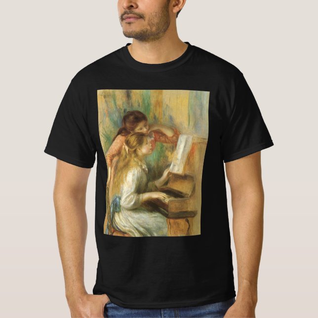 Camiseta Jóvenes Chicas en Piano por Pierre Renoir (Anverso)