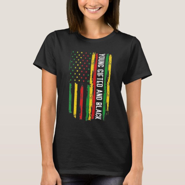 Camiseta Jóvenes De Ee.Uu. Y Orgullo Estadounidense Negro H (Anverso)
