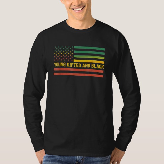 Camiseta Jóvenes De La Edad Y La Historia Negra Bandera De  (Anverso)