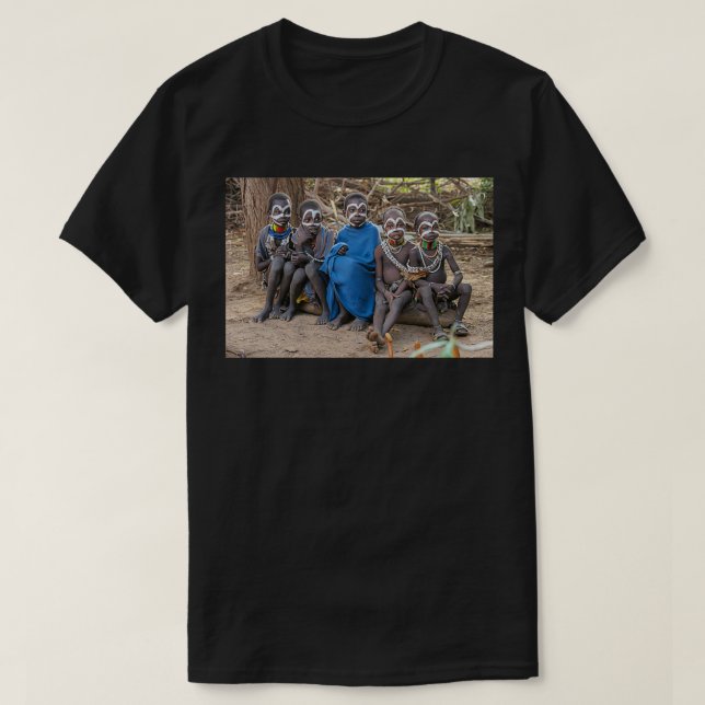 Camiseta Jóvenes de la tribu Mursi Debub Omo Zone Etiopía (Diseño del anverso)