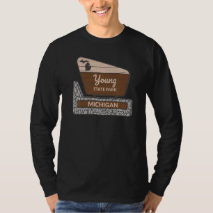 Camiseta Jóvenes del Parque Estatal Michigan MI Signo de Bi