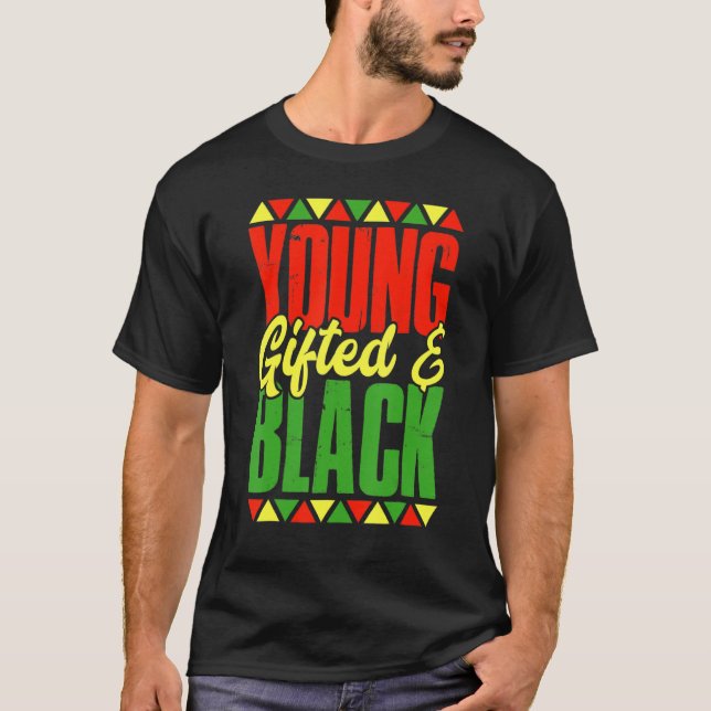Camiseta Jóvenes Gifados E Historia Negra Africano Estadoun (Anverso)