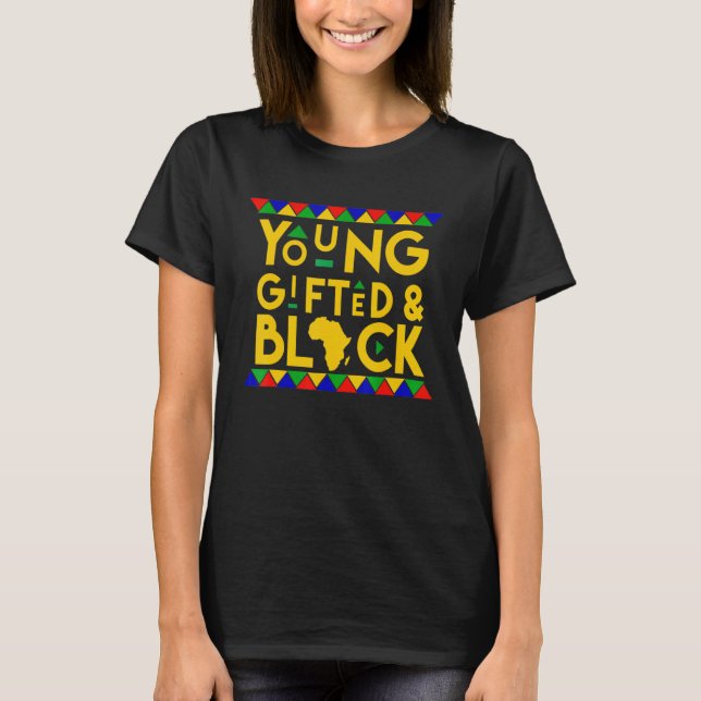 Camiseta Jóvenes Gifados E Historia Negra Africano Estadoun (Anverso)