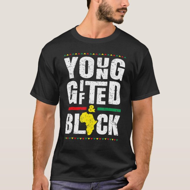 Camiseta Jóvenes Gifados E Historia Negra Africano Estadoun (Anverso)