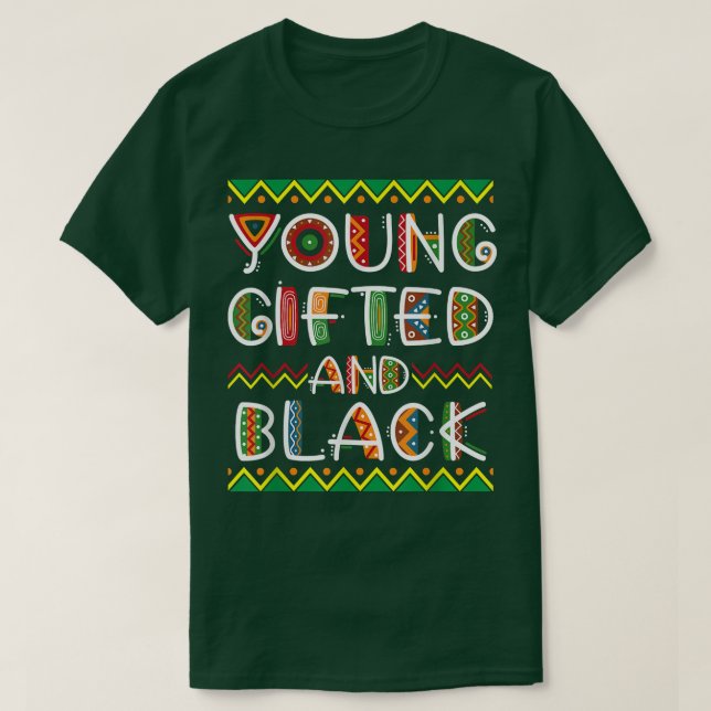 Camiseta Jóvenes Gifados Y Orgullo Negro Africano Historia  (Diseño del anverso)