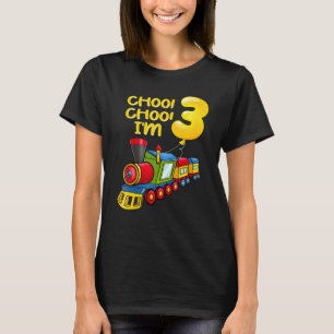 Camiseta Jóvenes globos Tengo 3 años de edad Tren a 3 años 