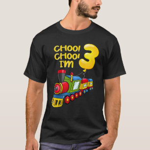 Camiseta Jóvenes globos Tengo 3 años de edad Tren a 3 años