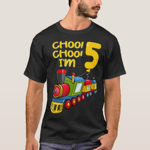 Camiseta Jóvenes globos Tengo 5 años de edad Tren 5 años