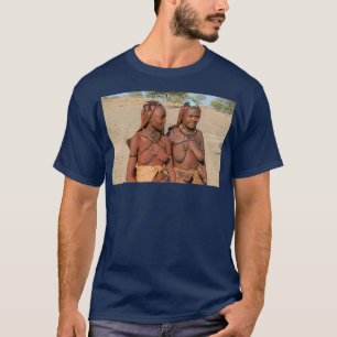 Camiseta Jóvenes himba con paños en la cabeza y decoracione