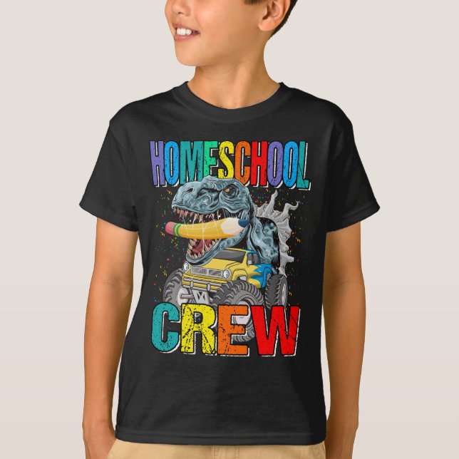 Camiseta Jóvenes monstruos de dinosaurios de equipo de ense (Anverso)