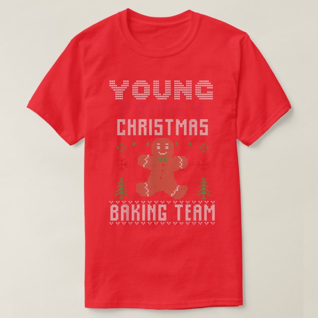 Camiseta Jóvenes Navidades de familia haciendo cola en equi (Diseño del anverso)