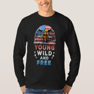 Camiseta Jóvenes Patriotas Estadounidenses Libres Y Salvaje