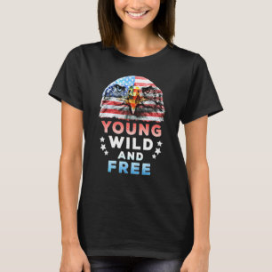 Camiseta Jóvenes Patriotas Estadounidenses Libres Y Salvaje