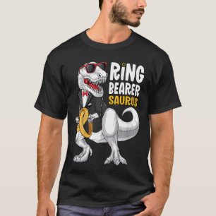 Camiseta Jóvenes portadores de anillo Saurus Tux T Rex Boda