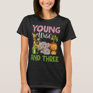 Camiseta Jóvenes Salvajes Y Tres Pequeños Chicas Zoo Jungl