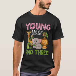 Camiseta Jóvenes Salvajes Y Tres Pequeños Chicas Zoo Jungl