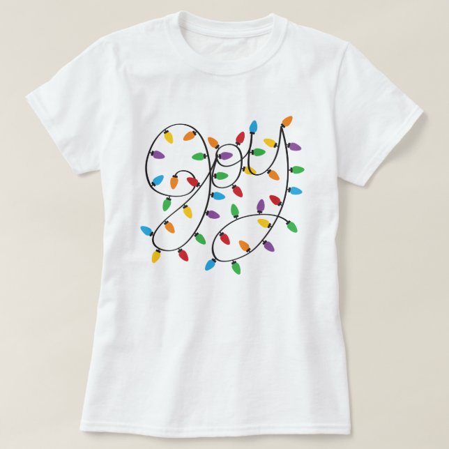 Camiseta Joy Christms Lights Holiday (Diseño del anverso)