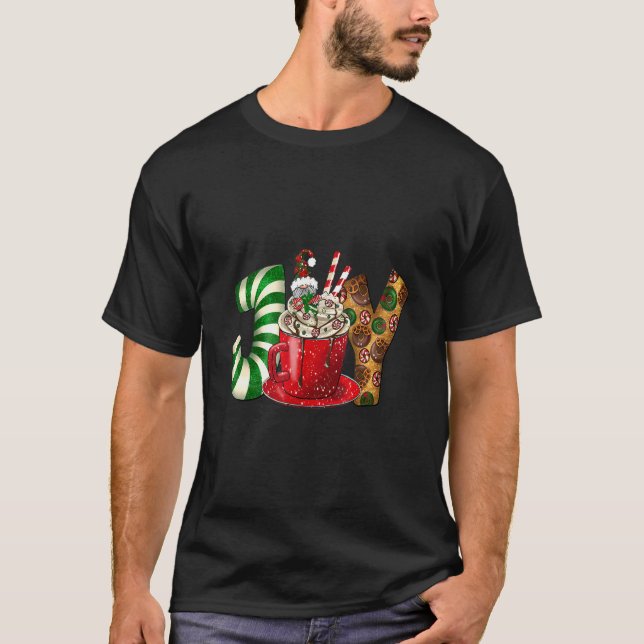Camiseta Joy Gnome Coffee Latte Cups Cookies Christmas (Anverso)