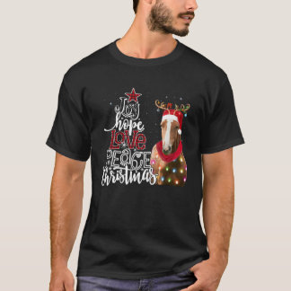 Camiseta Joy Hope Love Peace Christmas Horse Santa Reideer 