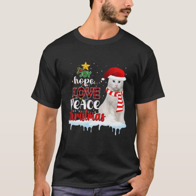 Camiseta Joy Hope Love Peace Christmas Tree Regalo de Navid (Anverso)