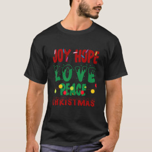 Camiseta Joy Hope Love Peace Navidades 2022 Snow Garland Xm